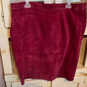 Vintage Ladies 1X Gitano Skirt Maroon Suede